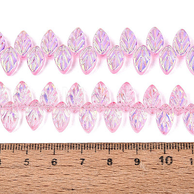 Electroplate Transparent Glass Beads Strands EGLA-N056-03A-05-1