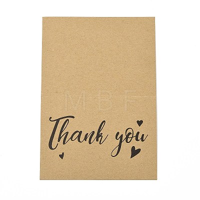 Kraft Paper Thank You Greeting Cards DIY-F120-01H-1