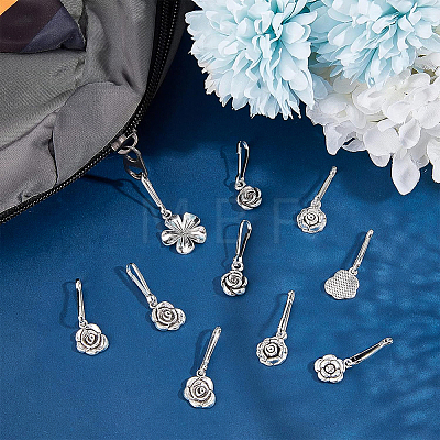 36Pcs 6 Style Alloy Flower Keychain HJEW-BC0001-23-1