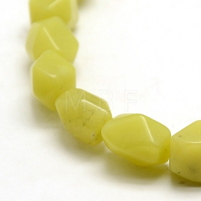 Natural Lemon Jade Polygon Beads Strands G-P063-85-1