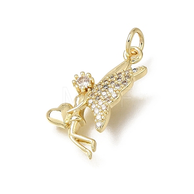 Brass Micro Pave Clear Cubic Zirconia Pendants CU-L001-14G-01-1