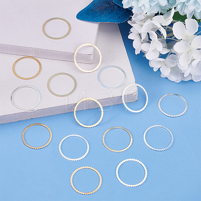 BENECREAT 24Pcs 2 Colors Brass Linking Rings KK-BC0012-91-1