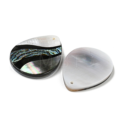 Natural Freshwater Shell & Black Lip Shell & Paua Shell & Natural White Shell Pendants BSHE-G034-05-1