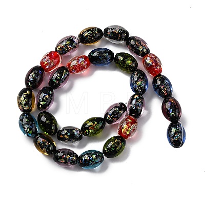 Handmade Dichroic Foil Glass Beads Strands DICH-U001-12J-1