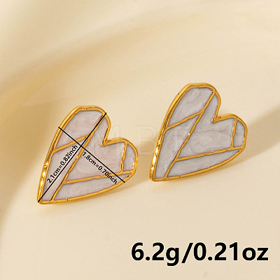 304 Stainless Steel Heart-shaped Stud Earrings PH1793-2-1