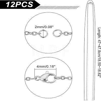 Unicraftale Half Finished 304 Stainless Steel Cable Chain Necklaces STAS-UN0038-66P-1