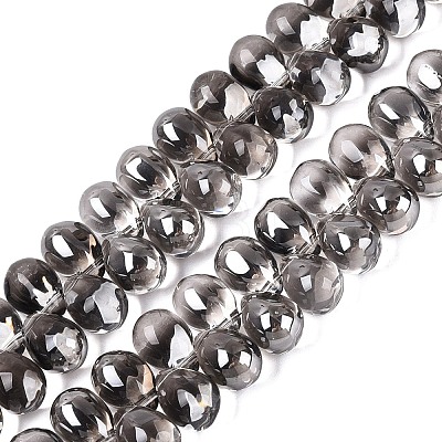 Electroplate Baking Paint Transparent Glass Beads Strands GL-N005-02A-C01-1