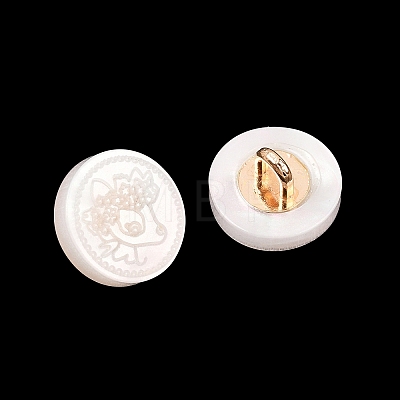 1-Hole Resin Alloy Shank Buttons FIND-B065-03G-12-1
