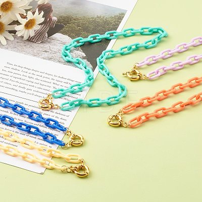 ABS Plastic Cable Chain Necklaces NJEW-JN03478-1