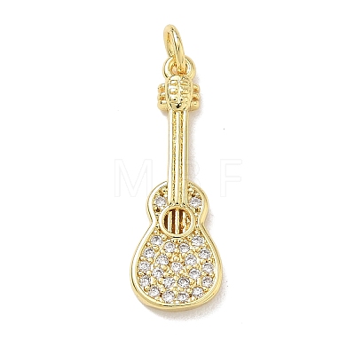 Brass Micro Pave Clear Cubic Zirconia Pendants KK-D289-01G-14-1