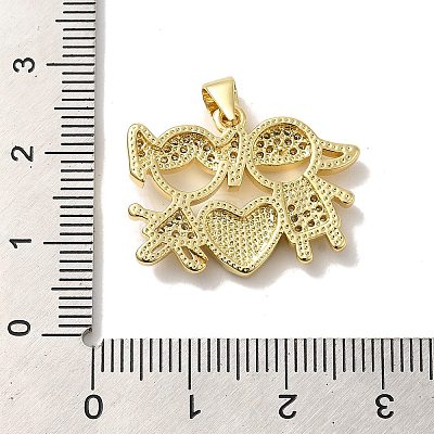 Rack Plating Brass Micro Pave Cubic Zirconia with Synthetic Opal Pendants KK-D088-15G-1