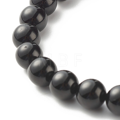 Natural Tourmaline & Lava Rock Round Beads Energy Power Stretch Bracelet for Men Women BJEW-JB07037-01-1