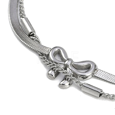 304 Stainless Steel 2-strand Chain Bracelets BJEW-Z077-06P-1