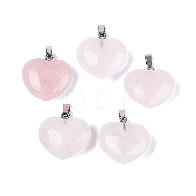 Natural Rose Quartz Pendants G-N362-05P-15-1