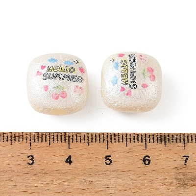Printed Opaque Acrylic Beads OACR-B054-01O-1