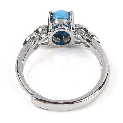 Oval Natural Apatite Adjustable Rings RJEW-Q819-01P-07-1