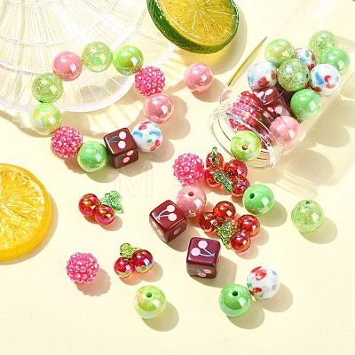 45Pcs 9 Styles Plastic Round Bead & Acrylic Beads Kits MACR-CJ0002-45-1