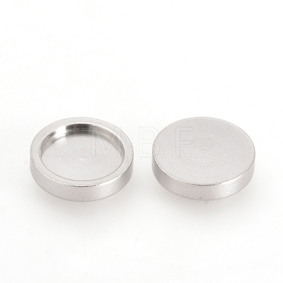 201 Stainless Steel Plain Edge Bezel Cups STAS-Q210-50-1