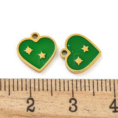 316 Surgical Stainless Steel Enamel Charms STAS-M073-39G-1