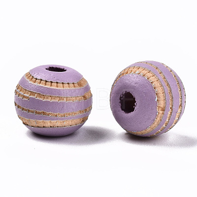 Painted Natural Wood Beads X-WOOD-T021-54A-07-1