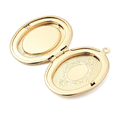 Rack Plating Brass Locket Pendants KK-K277-05LG-1