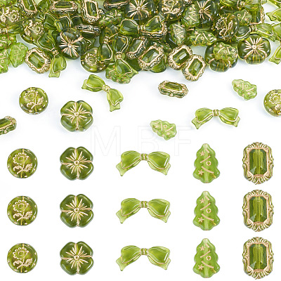 100G 110Pcs 5 Styles Transparent Acrylic Beads OACR-BT0001-08-1