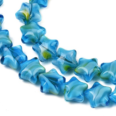 Handmade Millefiori Glass Beads Strands X-LAMP-H067-01G-1