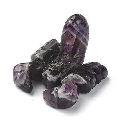 Natural Amethyst Carved Healing Scorpion Figurines DJEW-M008-01C-1