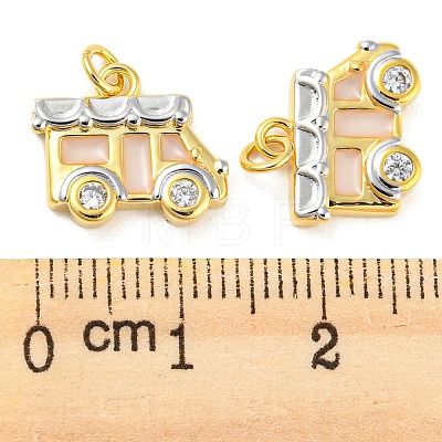 Brass Cubic Zirconia Pendants KK-M258-14GP-1