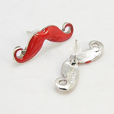 Fashion Moustache Ear Studs X-EJEW-G093-1A-1