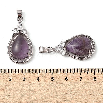 Natural Amethyst Pendants G-A095-02P-02-1