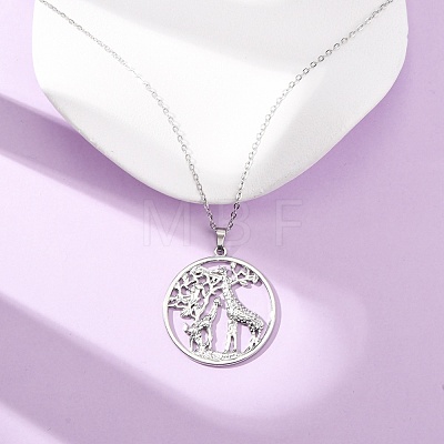 304 Stainless Steel Pendant Cable Chain Necklaces for Men Women NJEW-K308-03D-P-1