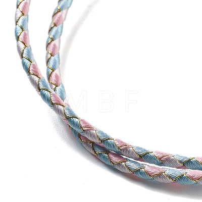 Polyester Cord Braided Bracelet Makings MAK-L043-03G-09-1