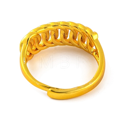 Brass Curb Chain Adjustable Rings for Women RJEW-G318-02C-G-1