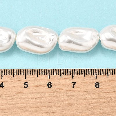 Electroplate Porcelain Imitation Pearl Beads Strands PORC-K009-01B-1