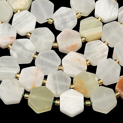 Natural Green Banded Calcite(Afghan Jade) Beads Strands G-A291-A03-01-1