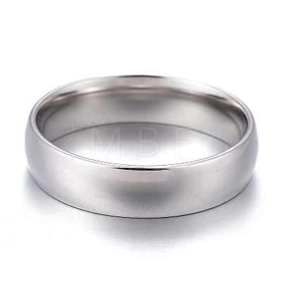 Non-Tarnish 304 Stainless Steel Flat Plain Band Rings STAS-I160-A-17mm-P-1