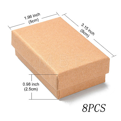 8Pcs Cardboard Jewelry Set Boxes CBOX-FP0001-01-1