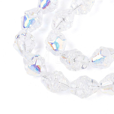 Electroplate Transparent Glass Beads Strands X-EGLA-N020-03A-1