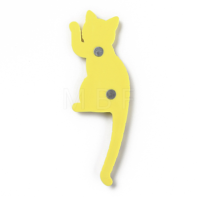 Cute Multifunction Cat Shape Acrylic Magnetic Refrigerator Sticker Fridge Magnets Hanging Hook AJEW-B002-01D-1