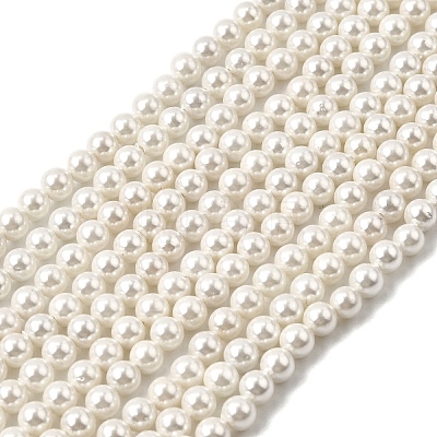 Electroplated Shell Pearl Beads Strands BSHE-K017-5mm-1