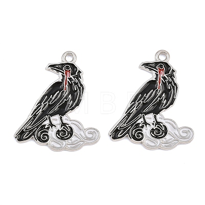 Alloy with Black Enamel Pendants AL-CBA2919-02P-05-1