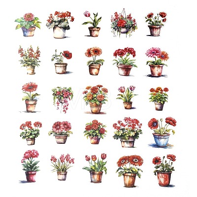 Potted Plant PET Stickers Set DIY-Z037-01E-1