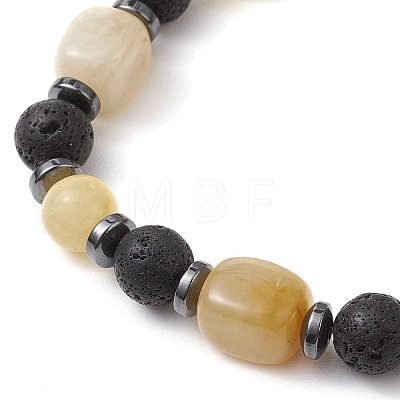 Natural & Synthetic Mixed Gemstone Beads Bracelets BJEW-JB11322-1