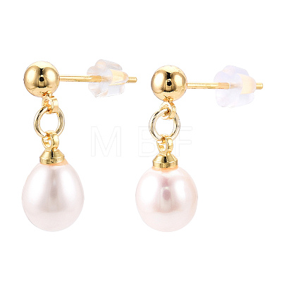 Natural Pearl Teardrop Dangle Stud Earrings PEAR-N020-06H-1