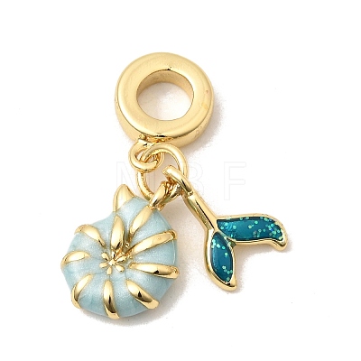 Ocean Brass Enamel European Dangle Charms X-KK-A296-34G-1