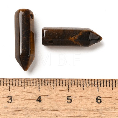 Natural Tiger Eye Pointed Pendants G-C158-05E-1