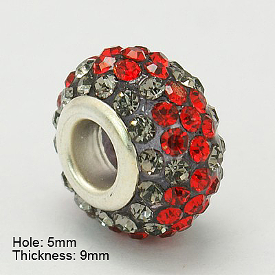 Resin Rhinestone European Beads GPDL-C004-07S-1