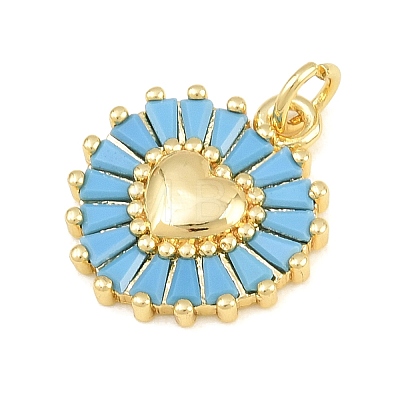 Brass Pave Sky Blue Cubic Zirconia Pendants CU-CBA4A93-02D-G-1