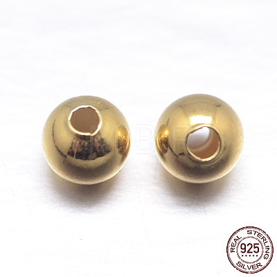 Round 925 Sterling Silver Spacer Beads STER-M103-04-4mm-G-1